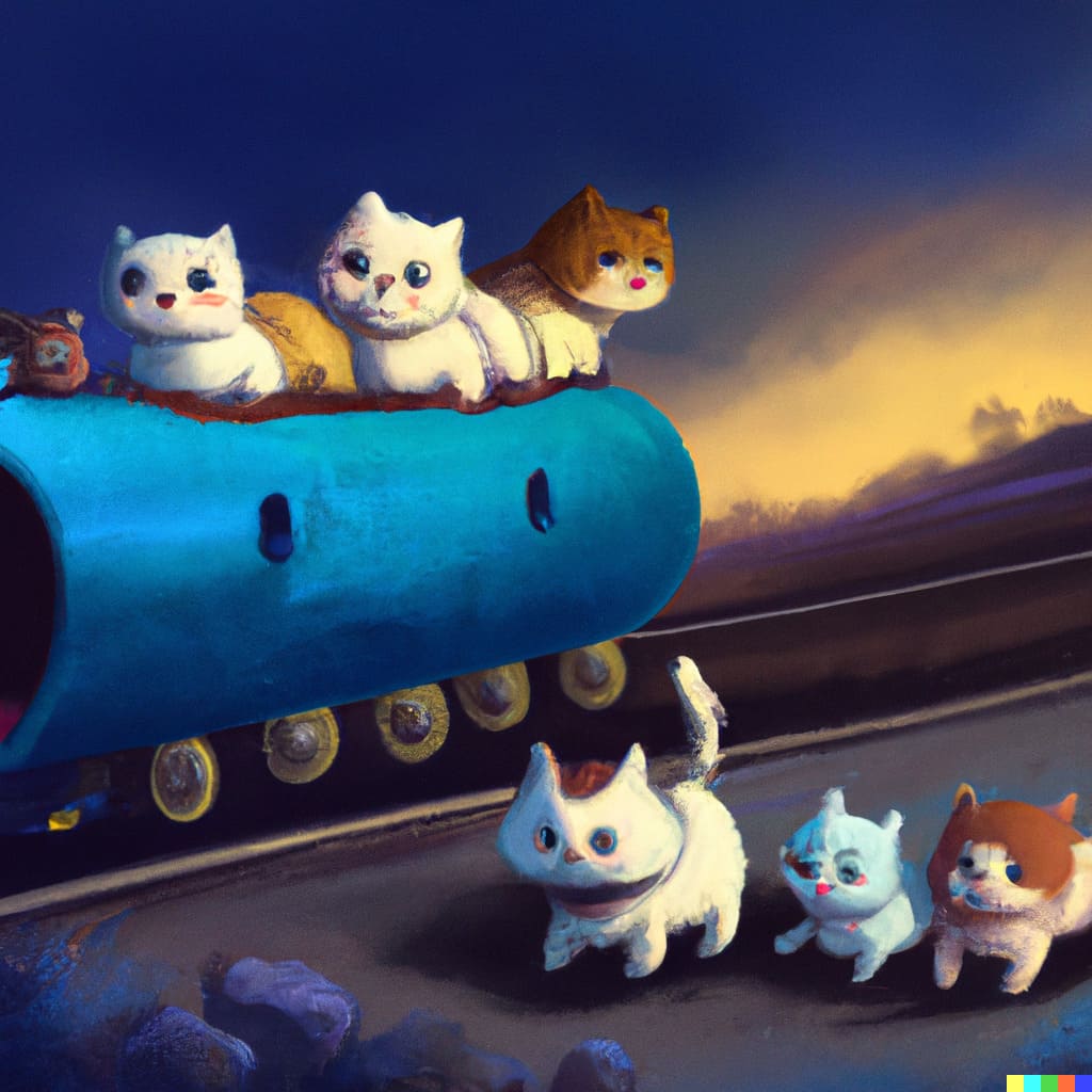 Transportín para gatos y gatos viajando en tren